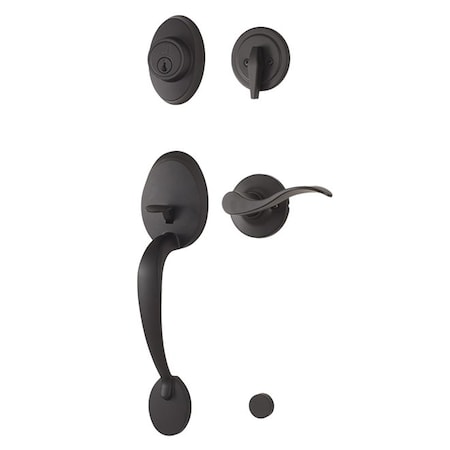 Weslock Hillcrest Single Cylinder Handleset with Left Hand New Haven Trim with Adjustable Latch and L2810-2X2FR2D